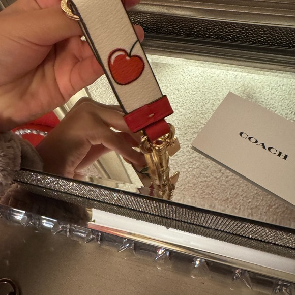 Coach Red and Gold Cherry Key Holder - Picture 2 of 2